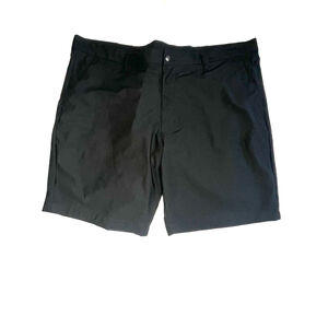 Swiss Tech Mens 42 waist Solid Black Polyester Shorts Casual Active Golf